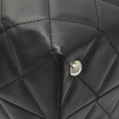Exclusive Chanel Black Calfskin Quilted Large In the Business Tote — Top View