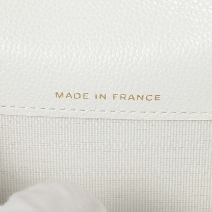 Exclusive Chanel White Quilted Caviar Flap Card Holder — Lifestyle View