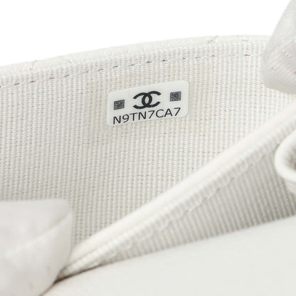 Exclusive Chanel White Quilted Caviar Flap Card Holder — Alternate View 7