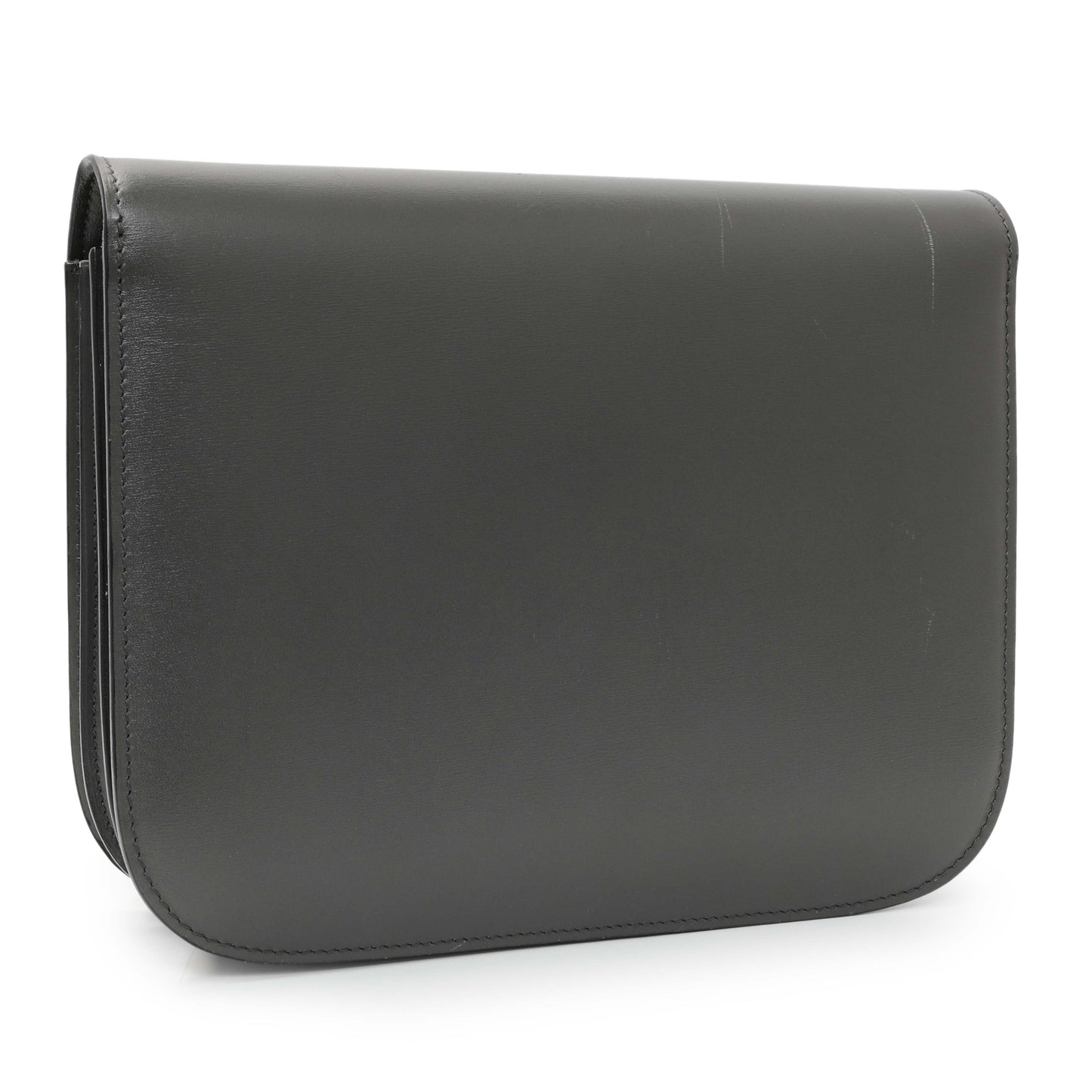 Exclusive Celine Grey Smooth Calfskin Medium Classic Box Flap — Side View