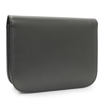 Exclusive Celine Grey Smooth Calfskin Medium Classic Box Flap — Side View