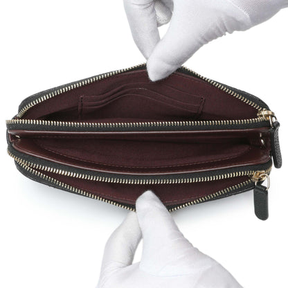 Exclusive Chanel Black Caviar Quilted Small Clutch With Chain — Top View