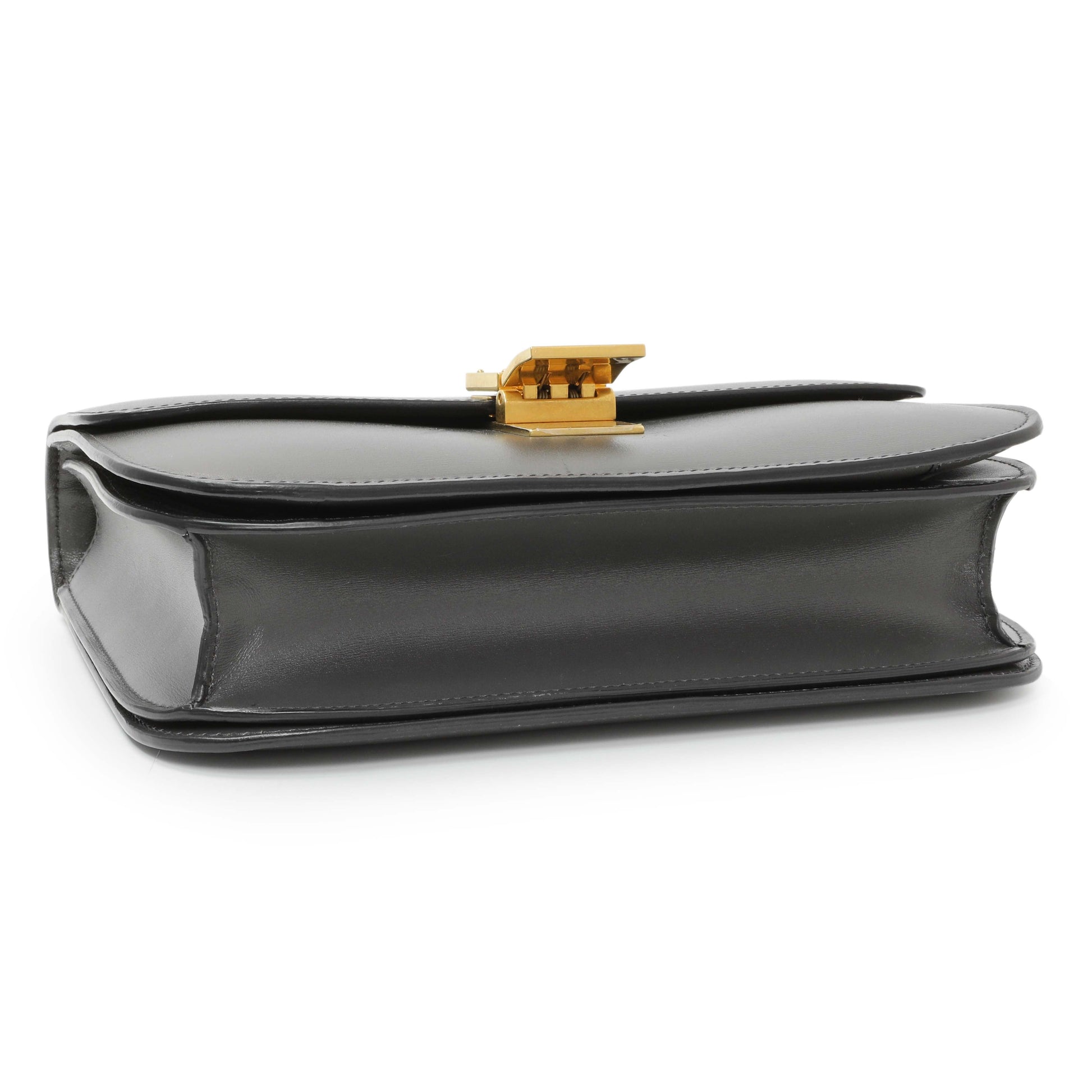 Exclusive Celine Grey Smooth Calfskin Medium Classic Box Flap — Back View