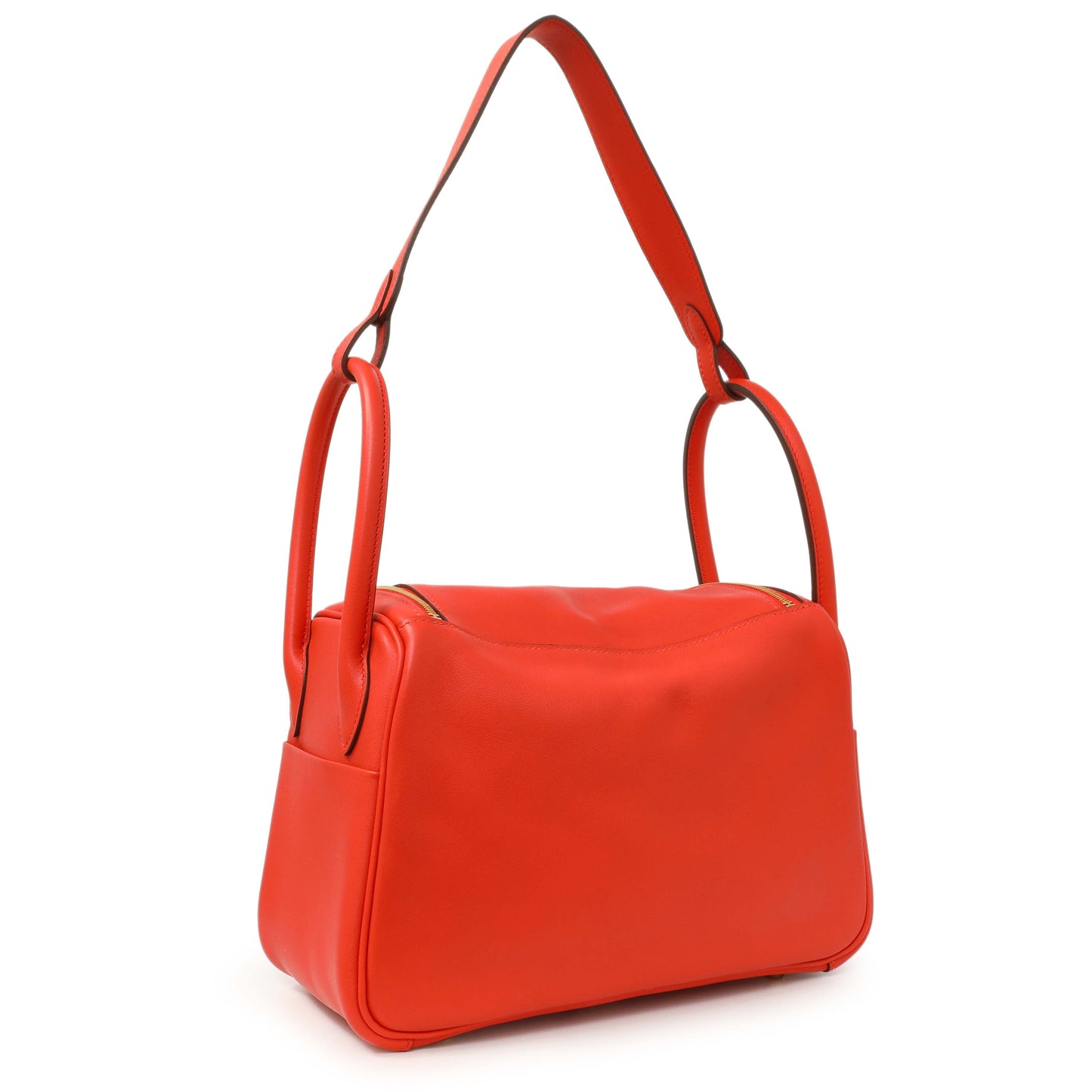 Exclusive Hermes Rouge Tomate Swift Lindy 26 — Side View