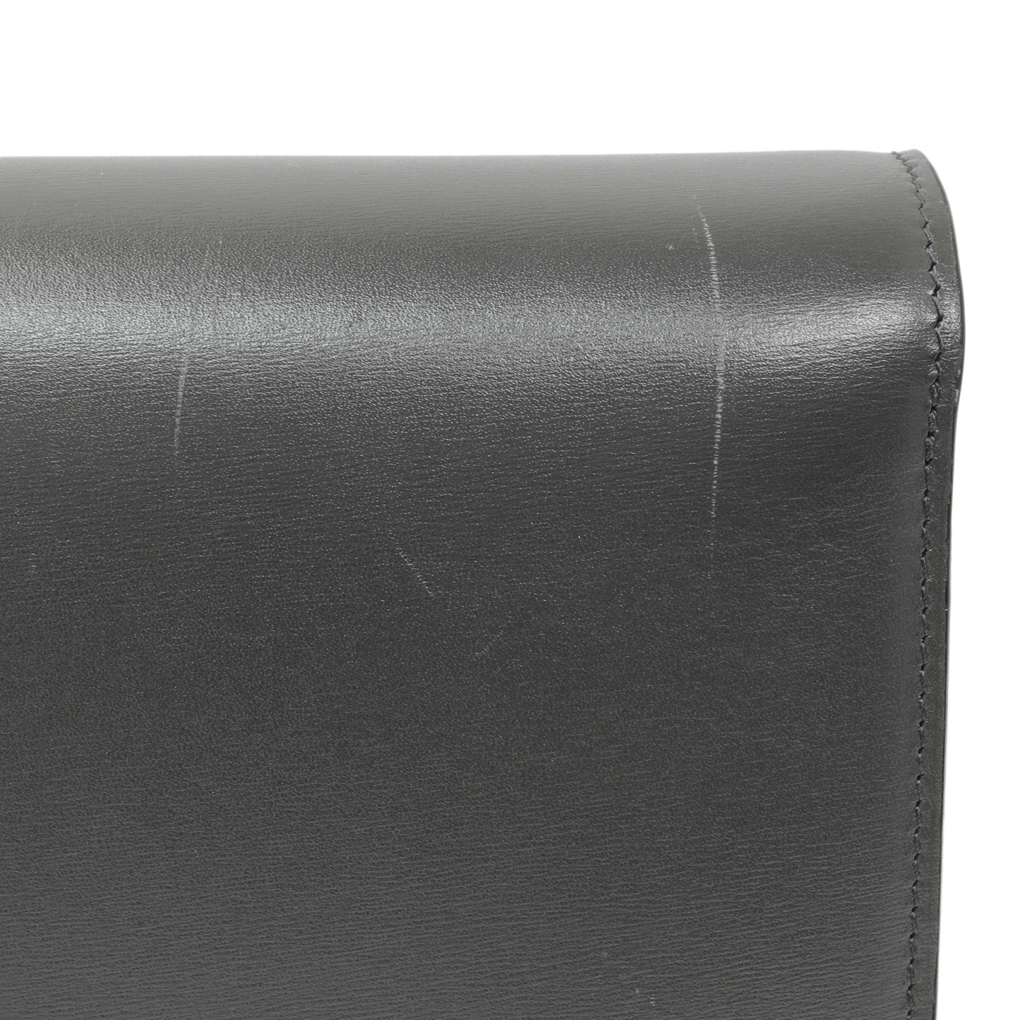 Exclusive Celine Grey Smooth Calfskin Medium Classic Box Flap — Alternate View 7