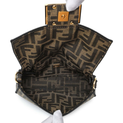 Exclusive Fendi Fabric Jacquard FF 1974 Mini Baguette — Top View