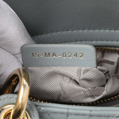 Exclusive Christian Dior Grey Lambskin Cannage Mini Lady Dior — Alternate View 10