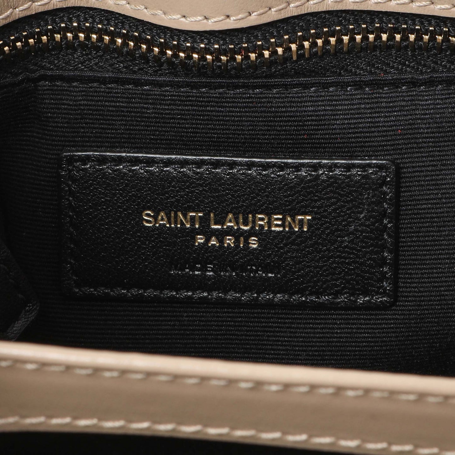 Exclusive Saint Laurent Beige Calfskin Monogram Toy Loulou Crossbody — Detail View