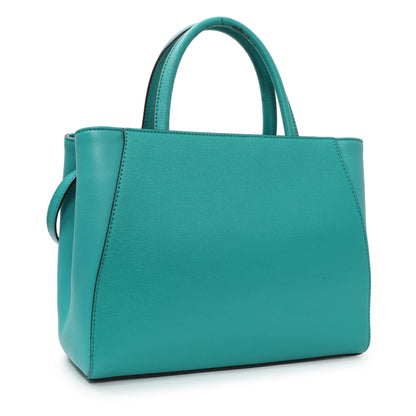 Exclusive Fendi Teal Vitello Elite Petite 2Jours Tote — Side View