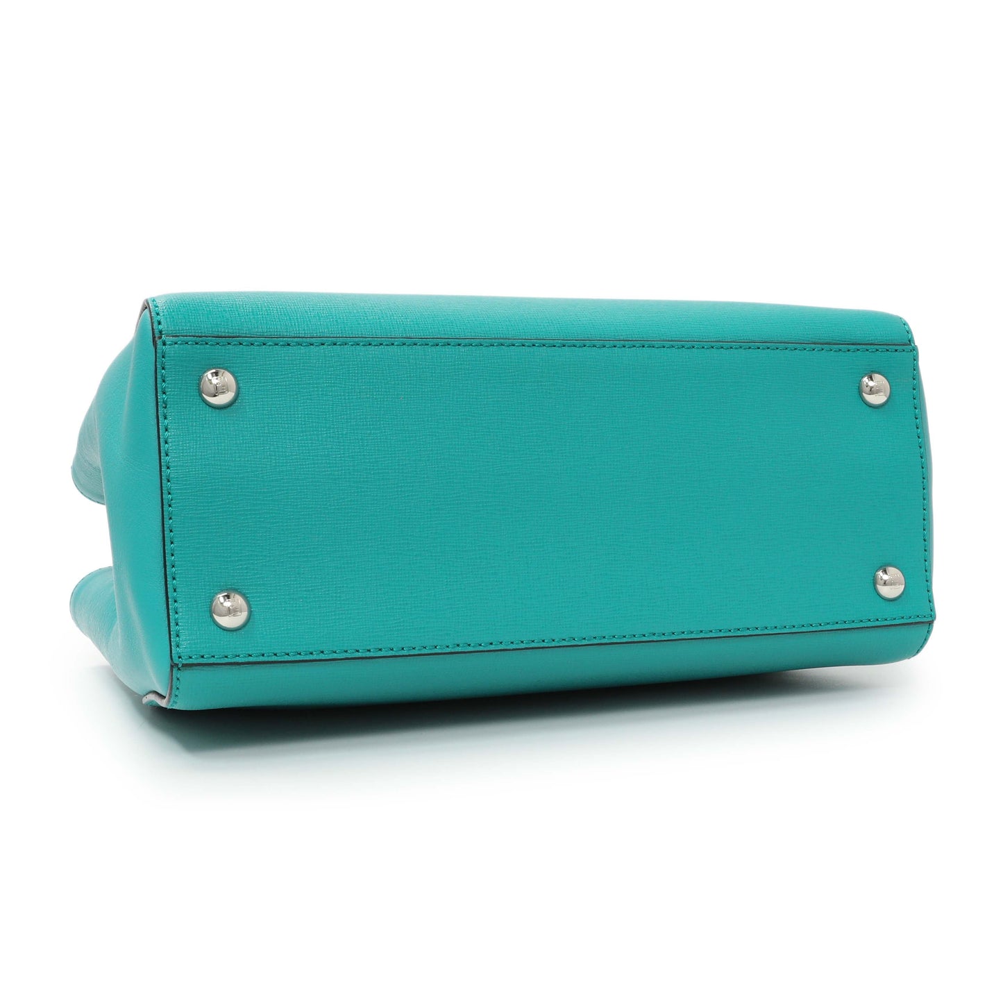 Exclusive Fendi Teal Vitello Elite Petite 2Jours Tote — Back View