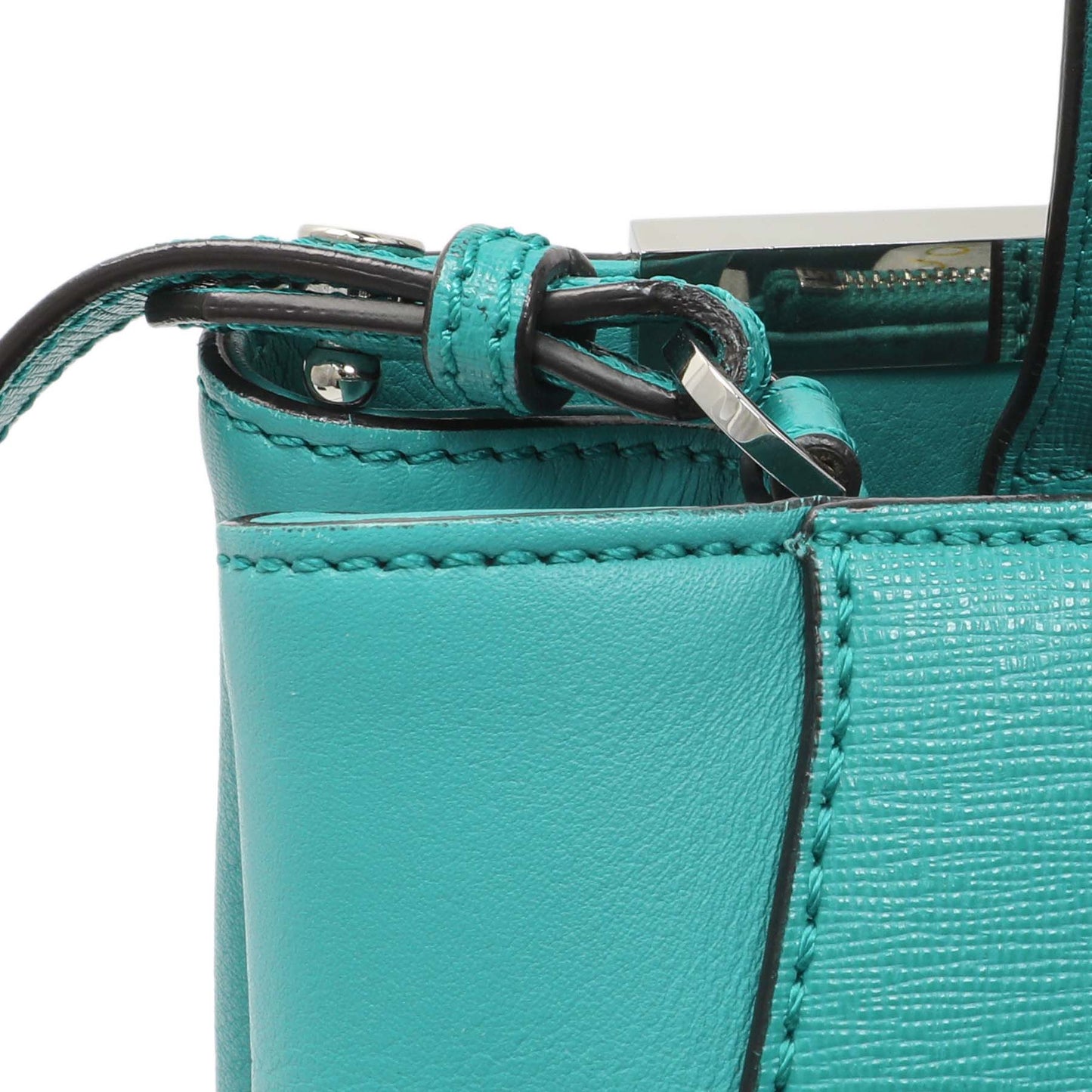 Exclusive Fendi Teal Vitello Elite Petite 2Jours Tote — Alternate View 7