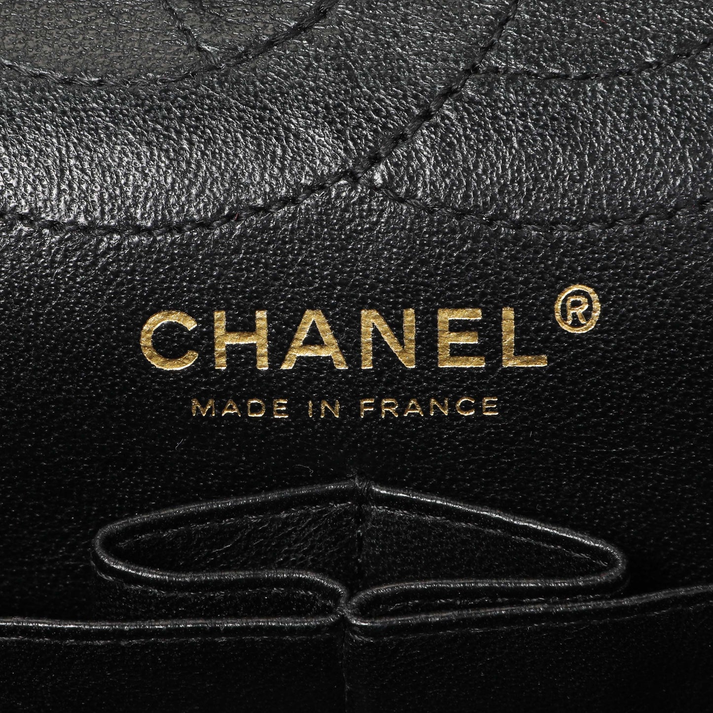 Exclusive Chanel Black Quilted Aged Calfskin 2.55 Reissue 226 Flap — Detail View