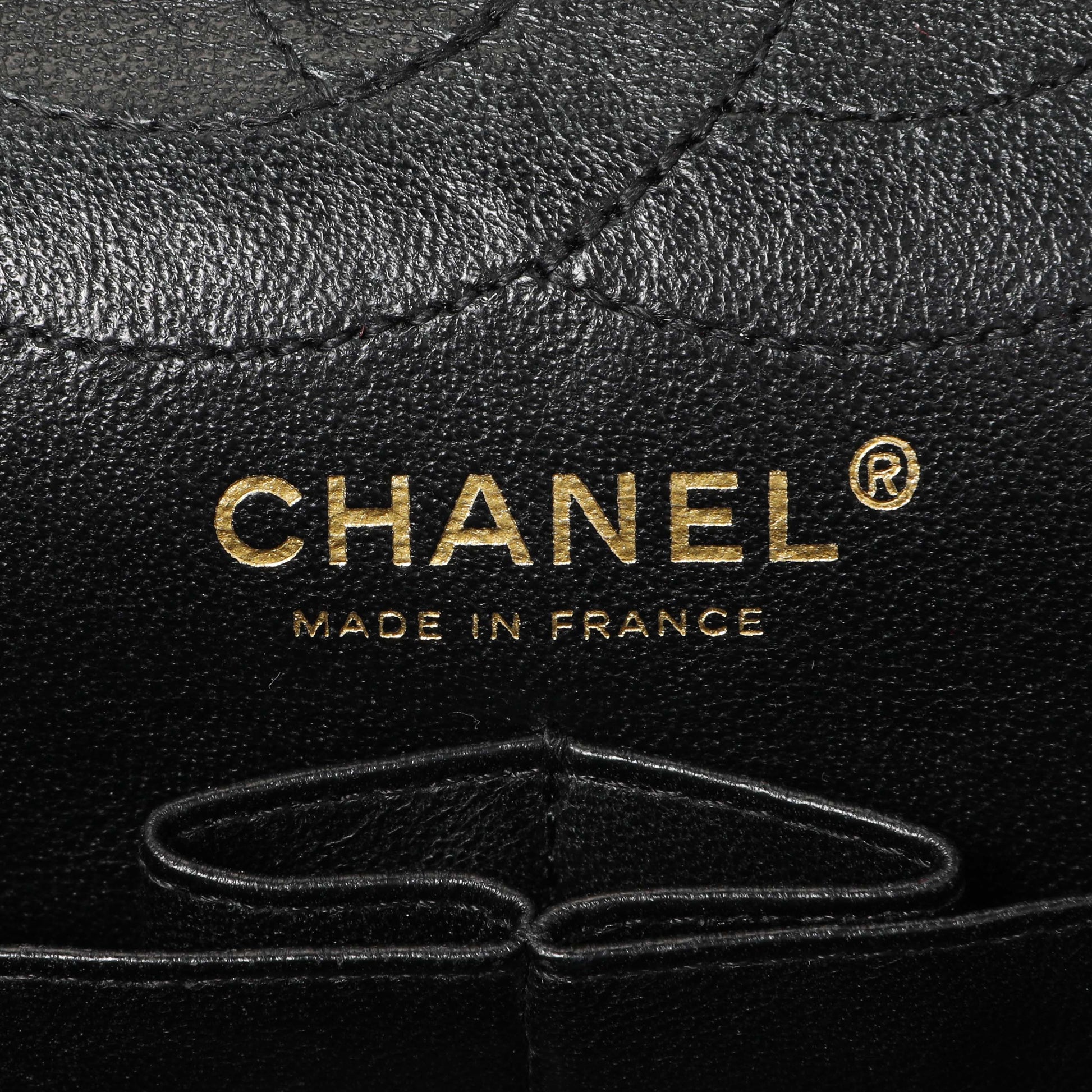Exclusive Chanel Black Quilted Aged Calfskin 2.55 Reissue 226 Flap — Detail View