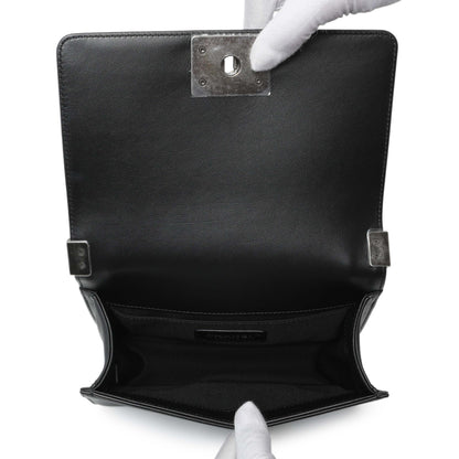 Exclusive Chanel Black Quilted Calfskin Small Boy Flap — Detail View