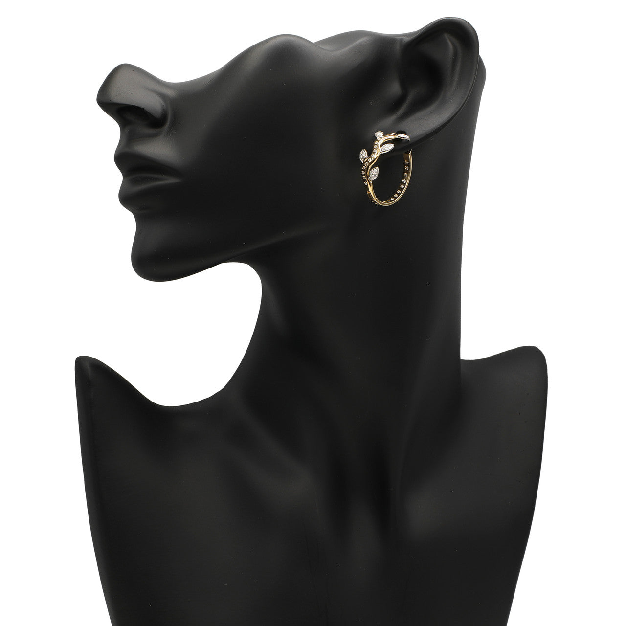 Exclusive 18K Yellow Gold 0.50 Carat Diamond Hoop Earrings — Back View