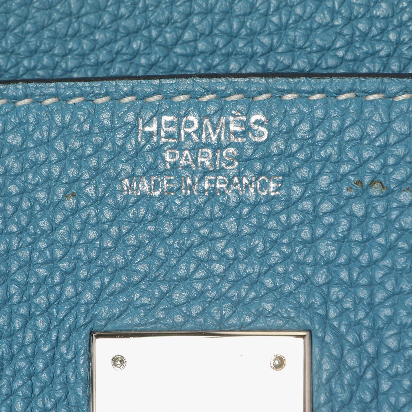 Exclusive Hermes Blue Jean Clemence Birkin 35 — Alternate View 9