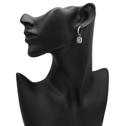 Exclusive 14K White Gold 2.00 Carat Diamond Drop Earrings — Back View