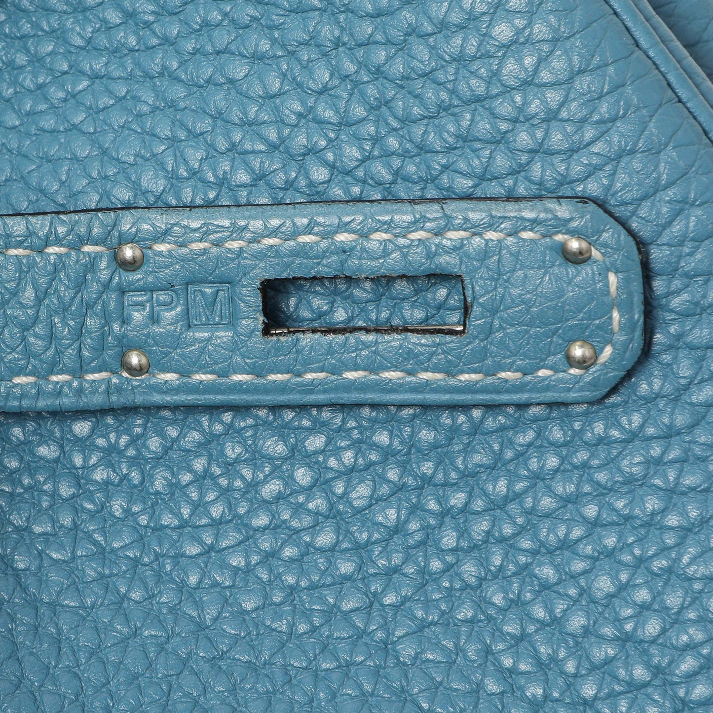 Exclusive Hermes Blue Jean Clemence Birkin 35 — Alternate View 10