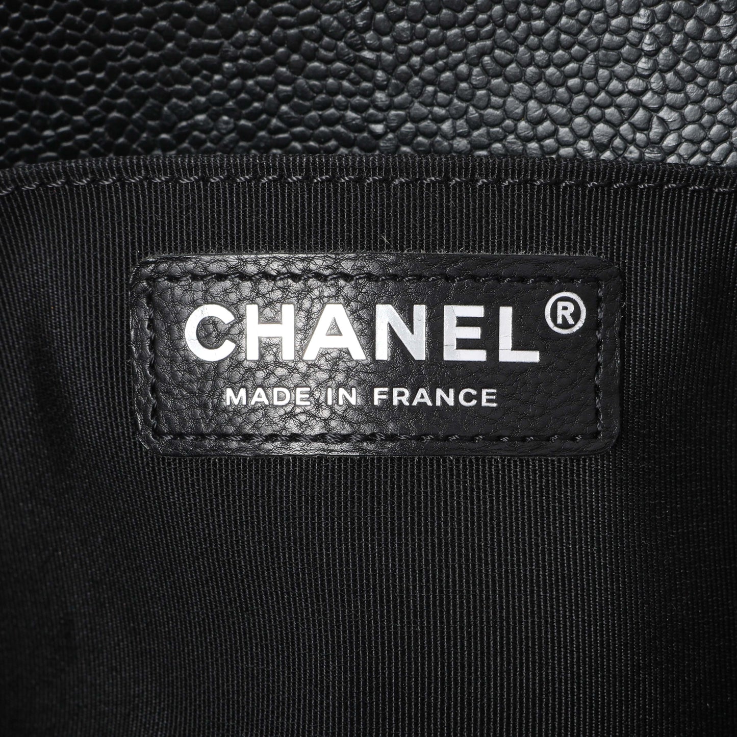 Exclusive Chanel Black Chevron Quilted Caviar Medium Boy Flap — Alternate View 9