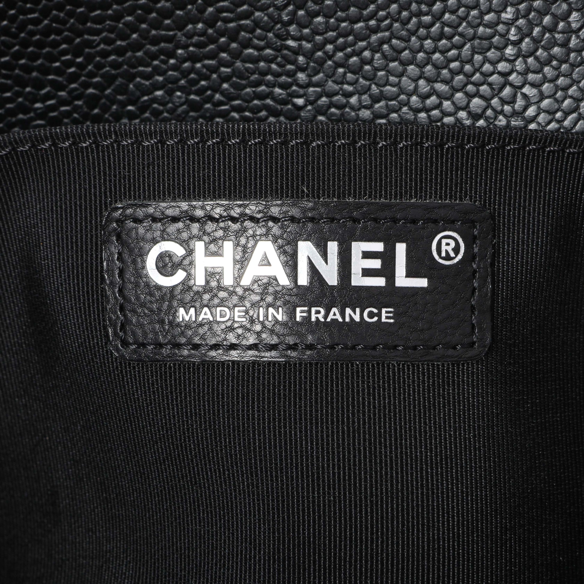 Exclusive Chanel Black Chevron Quilted Caviar Medium Boy Flap — Alternate View 9