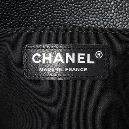Exclusive Chanel Black Chevron Quilted Caviar Medium Boy Flap — Alternate View 9