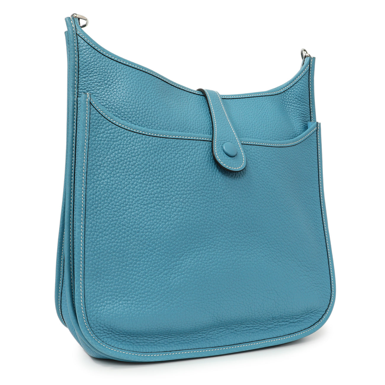 Exclusive Hermes Blue Jean Clemence Evelyne II GM — Side View