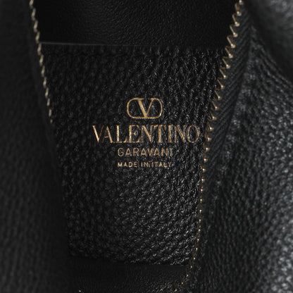 Exclusive Valentino Black Grained Calfskin Rockstud Crossbody — Detail View