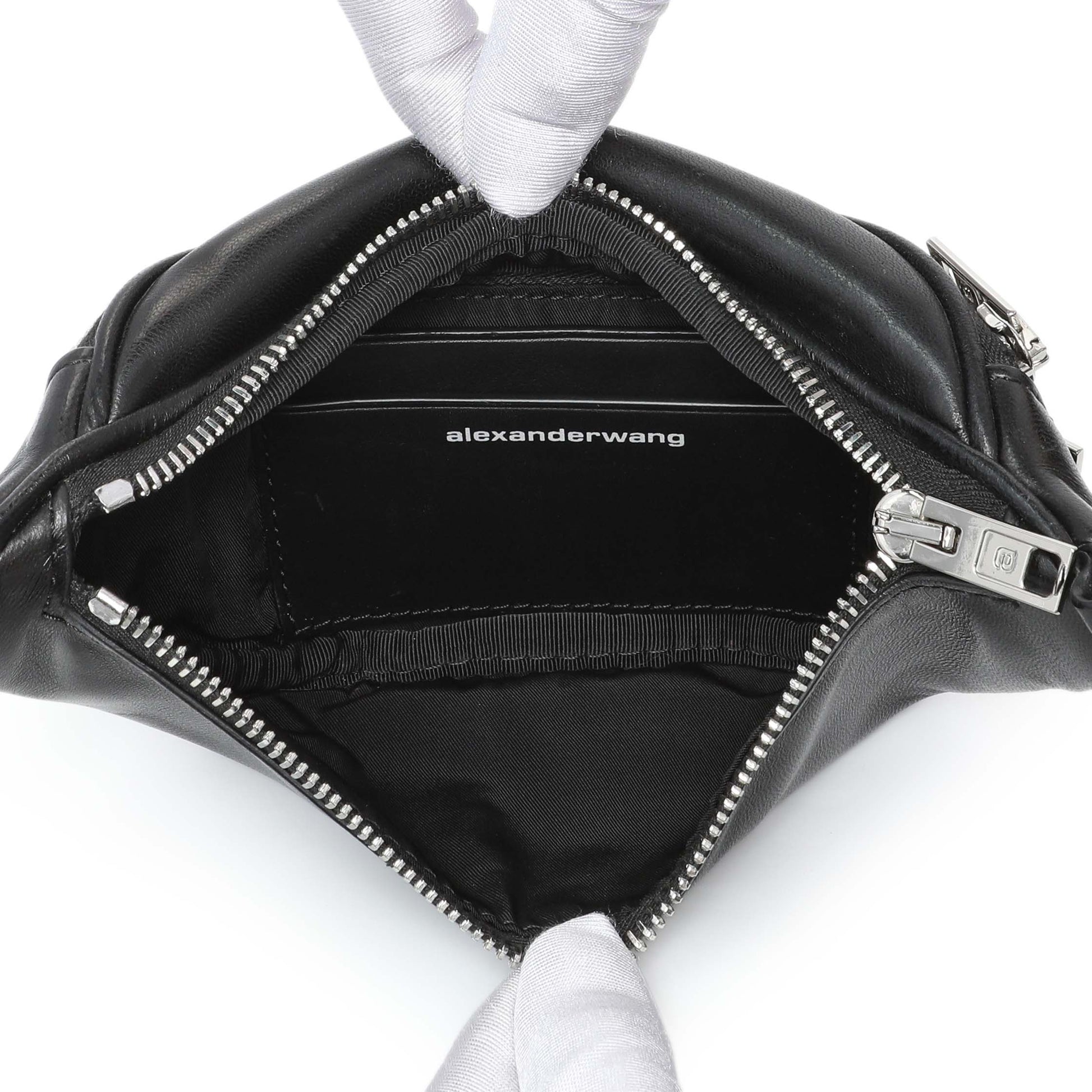 Exclusive Alexander Wang Black Lambskin Mini Attica Belt Bag — Top View