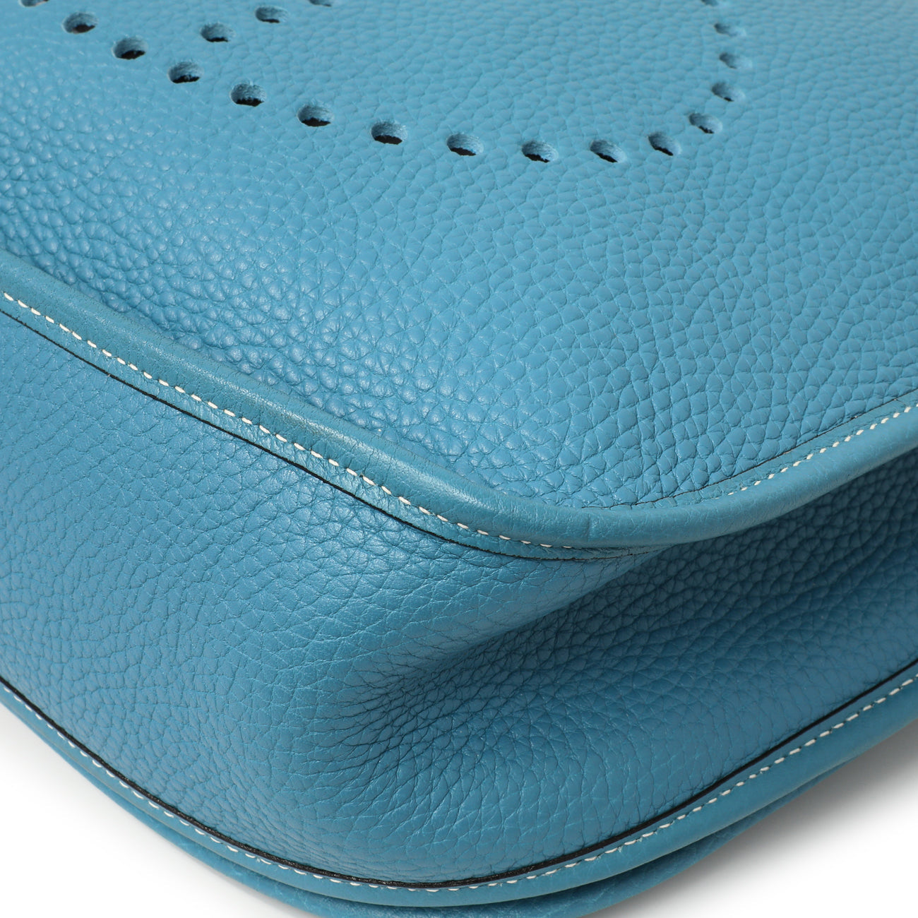 Exclusive Hermes Blue Jean Clemence Evelyne II GM — Detail View