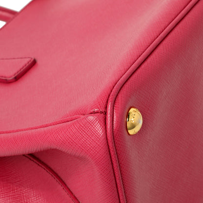 Exclusive Prada Pink Saffiano Small Galleria Double Zip Tote — Lifestyle View