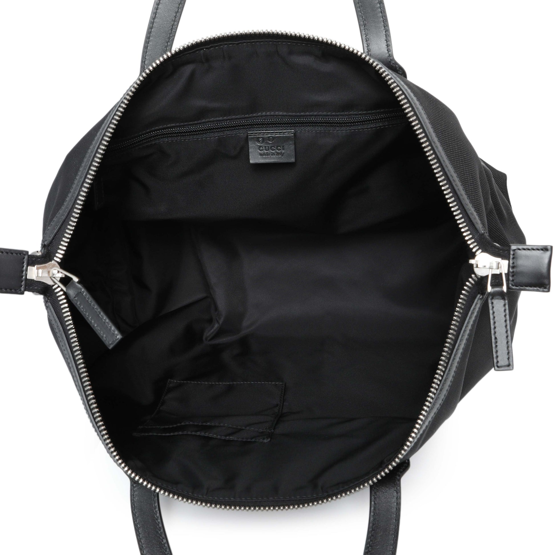Exclusive Gucci Black Techno Canvas Web Duffle — Top View
