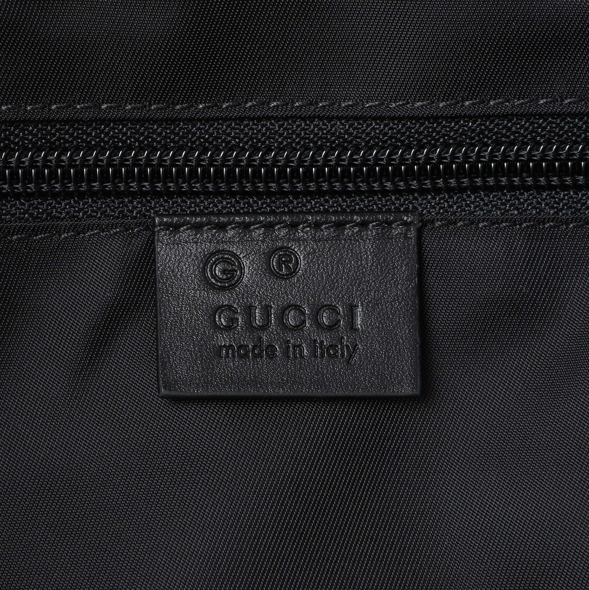 Exclusive Gucci Black Techno Canvas Web Duffle — Detail View