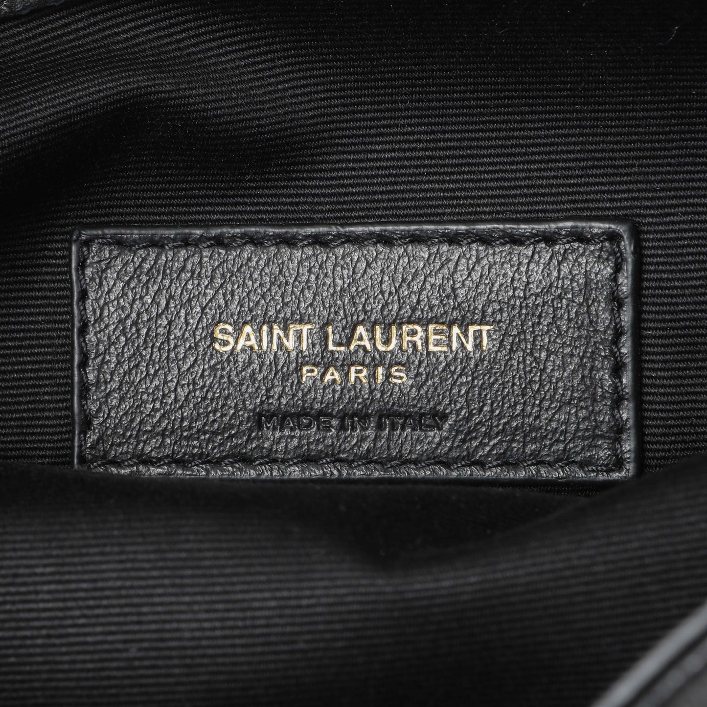 Exclusive Saint Laurent Black Lambskin Matelasse Monogram Joe Nano Bucket Bag — Detail View