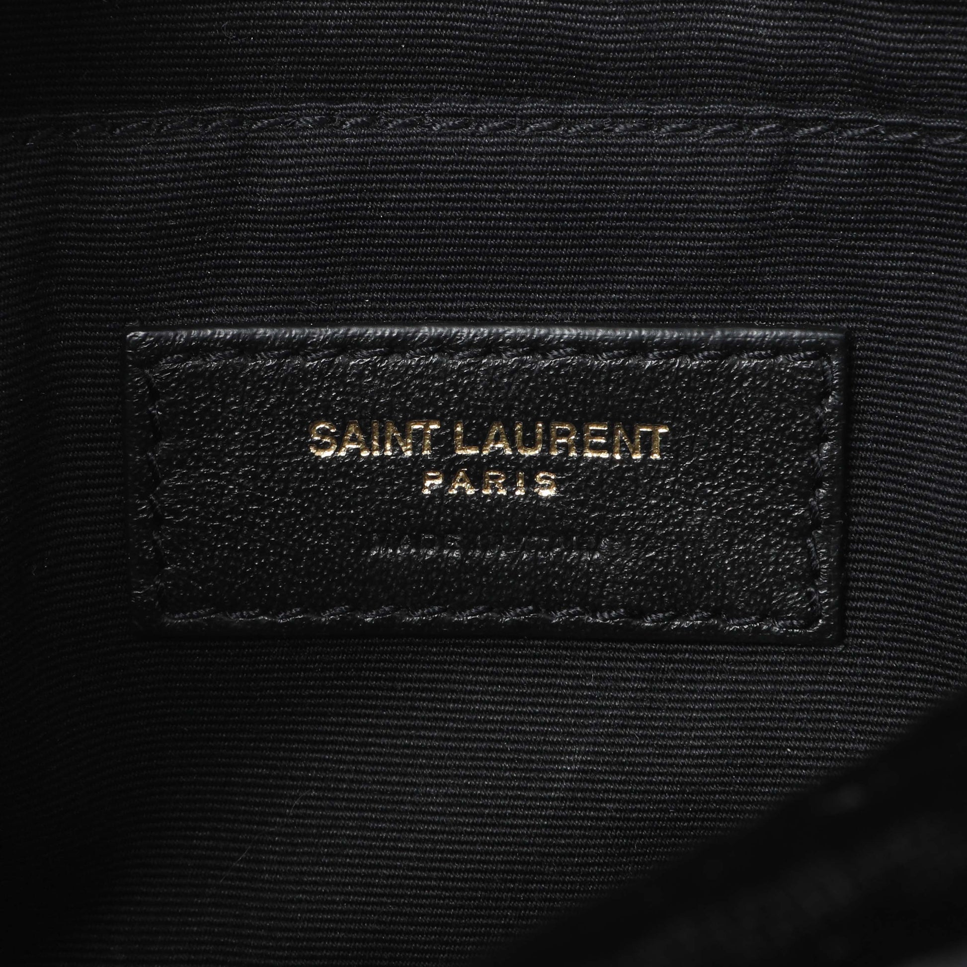 Exclusive Saint Laurent Black Velvet Lou Belt Bag — Detail View