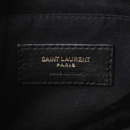 Exclusive Saint Laurent Black Velvet Lou Belt Bag — Detail View