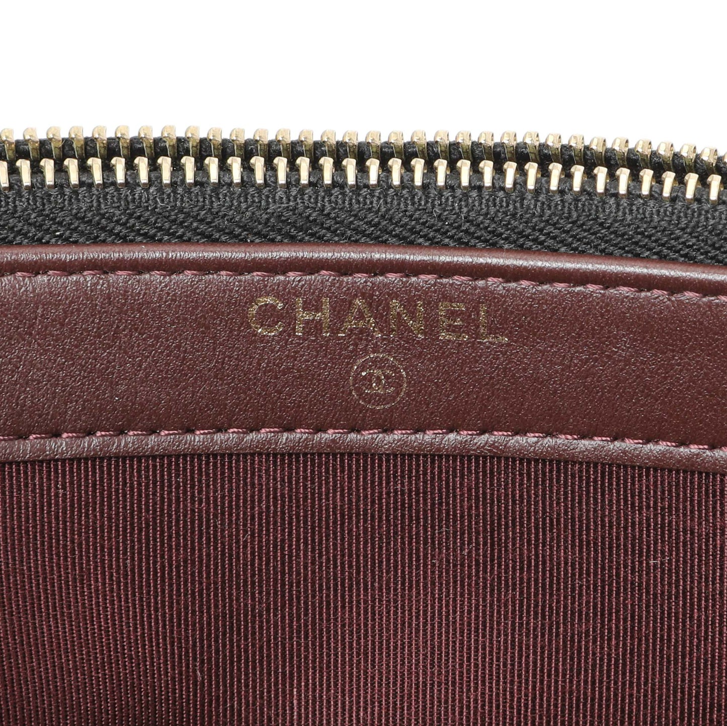 Exclusive Chanel Black Caviar Quilted Small Clutch With Chain — Detail View