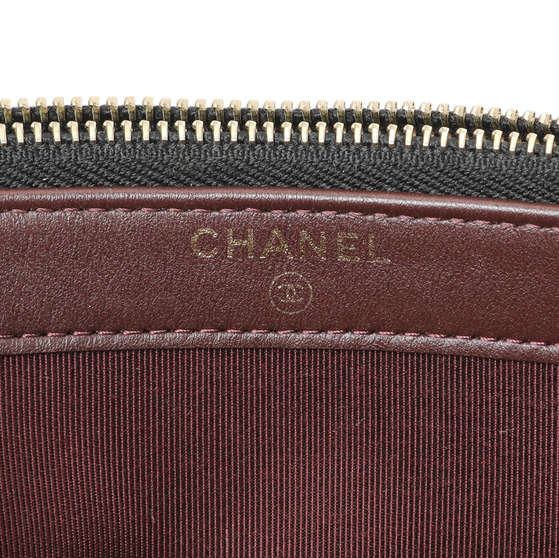 Exclusive Chanel Black Caviar Quilted Small Clutch With Chain — Detail View