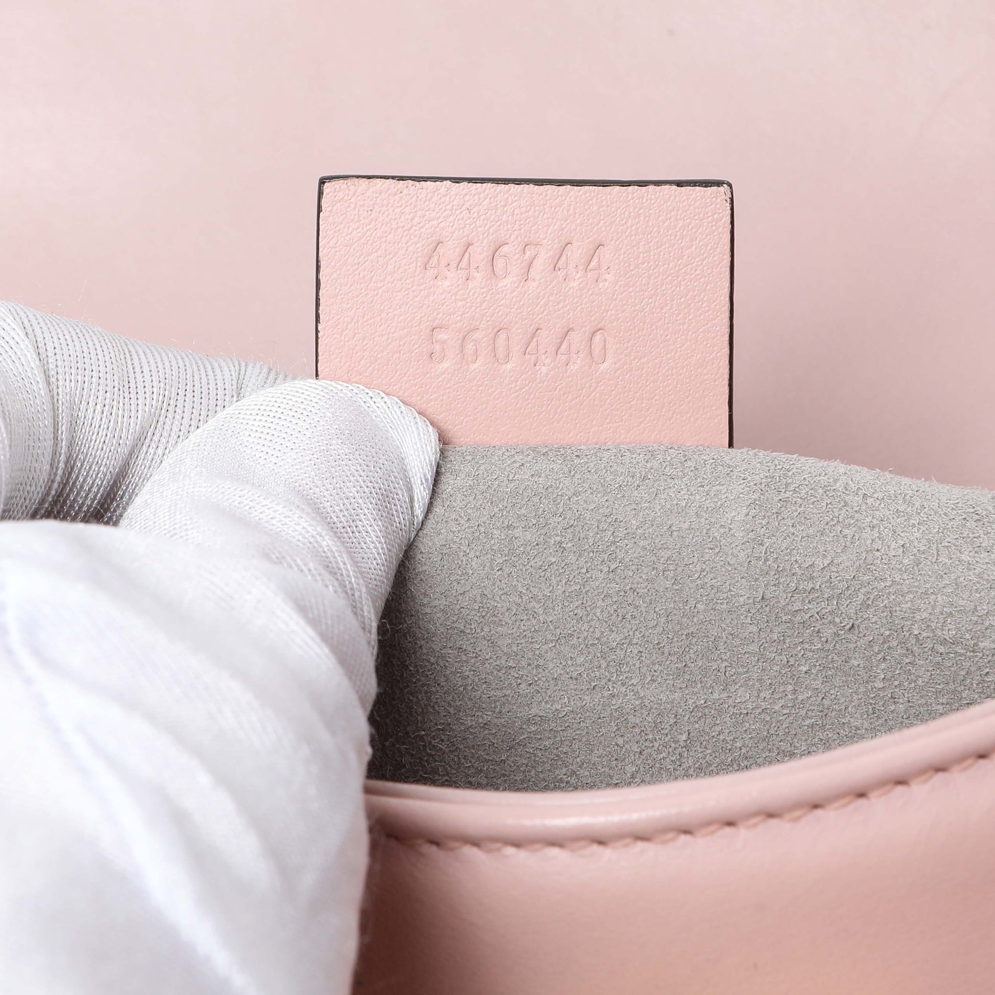 Exclusive Gucci Pink Calfskin Mini GG Marmont Shoulder Bag — Alternate View 7