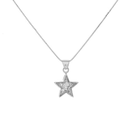 Exclusive 18K White Gold 0.30 Carat Diamond Star Pendant — Side View