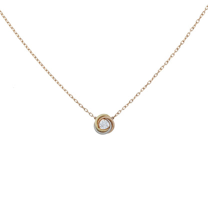 Exclusive Cartier 18K Diamond Trinity Pendant Necklace — Front View