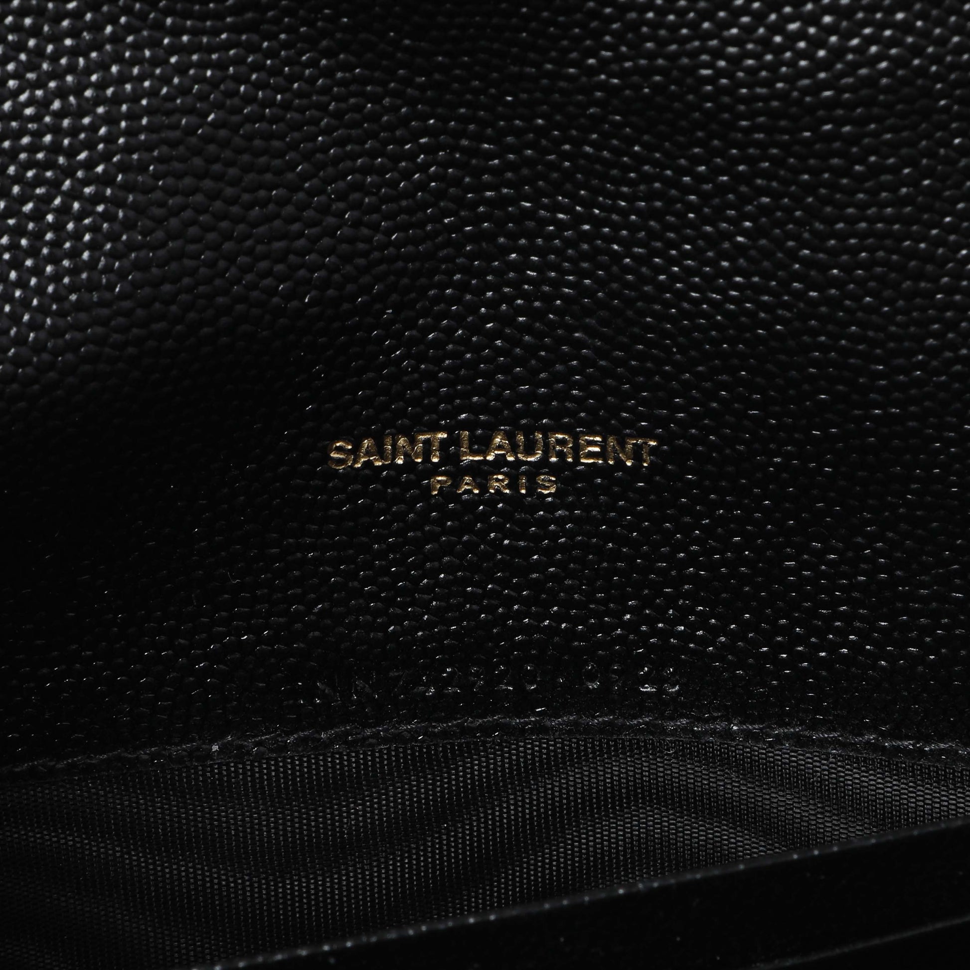Exclusive Saint Laurent Black Grain De Poudre Matelasse Chevron Monogram Envelope Chain Wallet — Alternate View 9