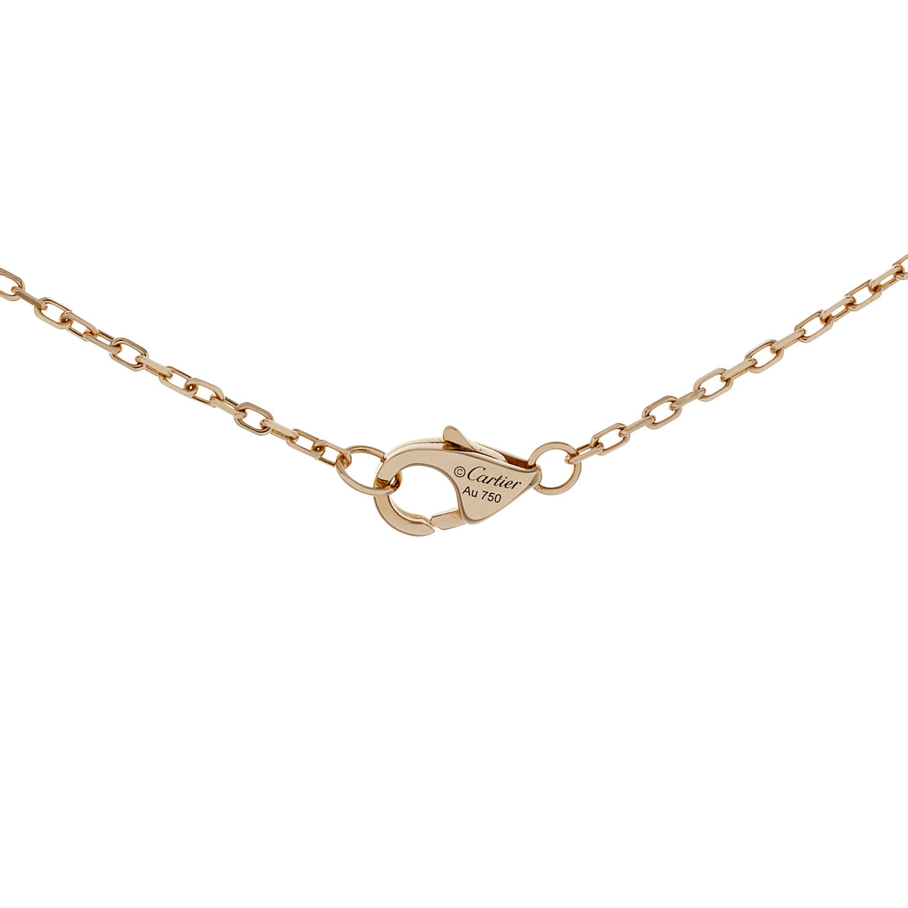 Exclusive Cartier 18K Diamond Trinity Pendant Necklace — Back View