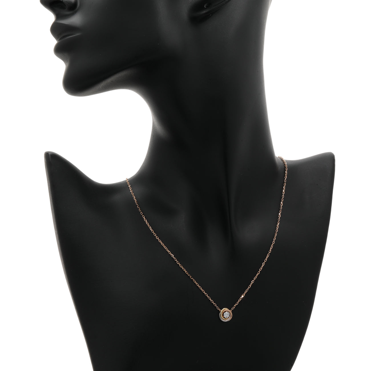 Exclusive Cartier 18K Diamond Trinity Pendant Necklace — Detail View