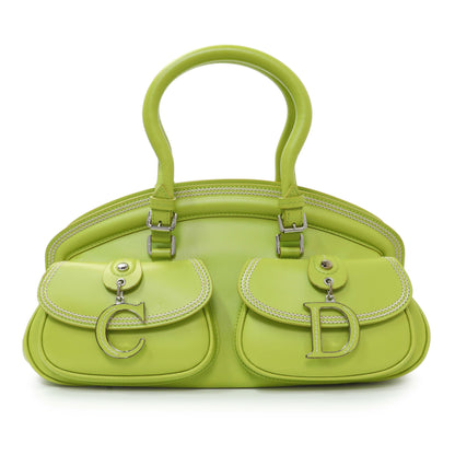 Exclusive Christian Dior Green Calfskin Medium Detective Satchel — Front View