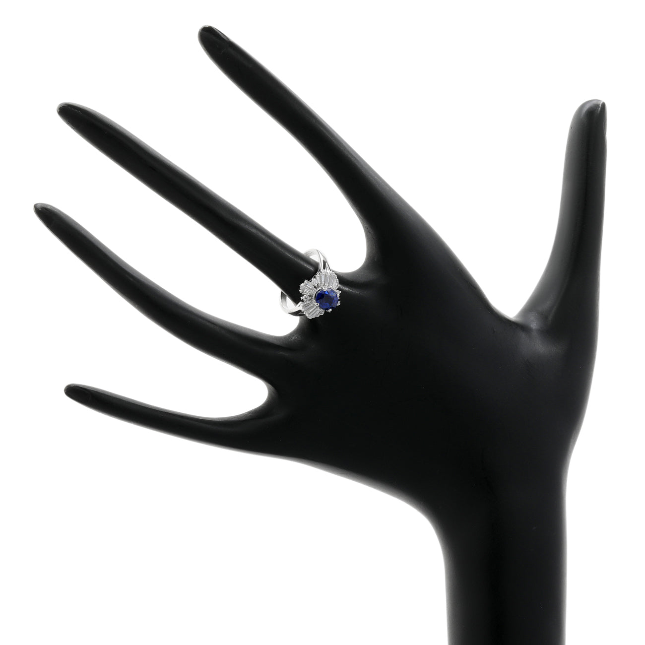 Exclusive Platinum 1.52 Carat Sapphire Diamond Ring — 3.5 — Top View