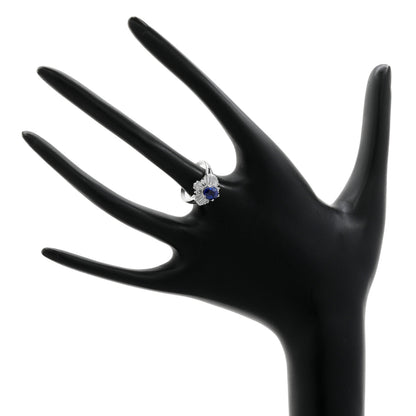 Exclusive Platinum 1.52 Carat Sapphire Diamond Ring — 3.5 — Top View