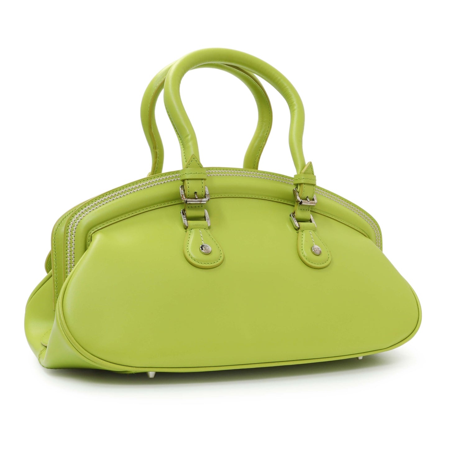 Exclusive Christian Dior Green Calfskin Medium Detective Satchel — Side View