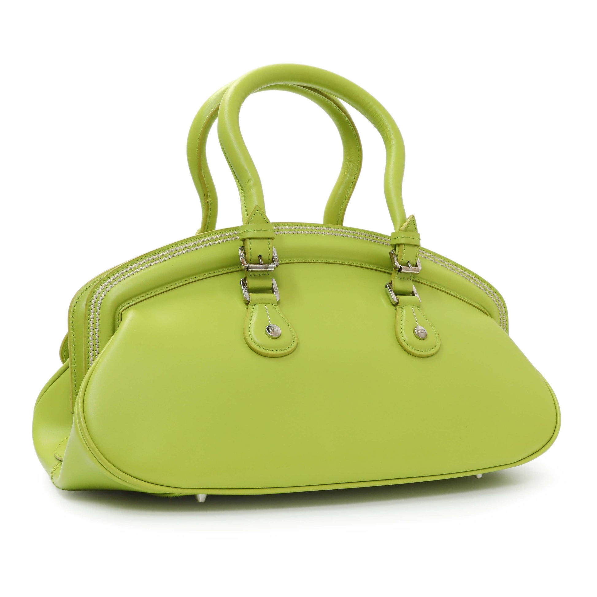 Exclusive Christian Dior Green Calfskin Medium Detective Satchel — Side View