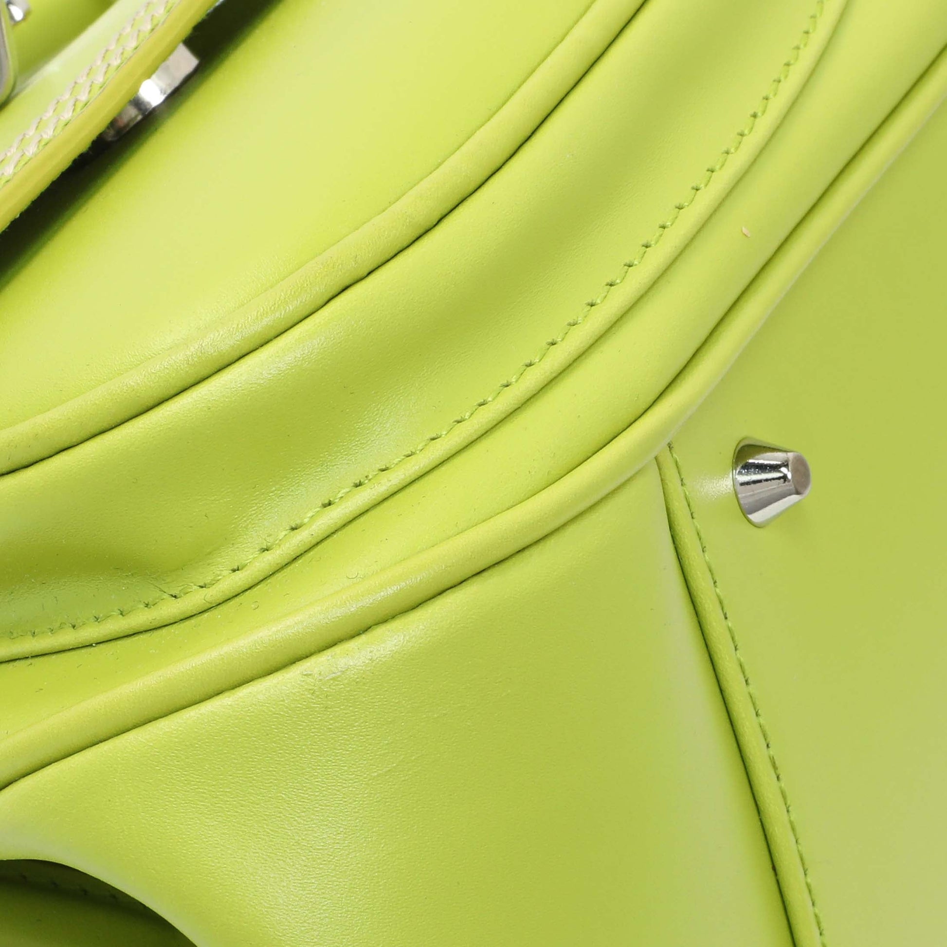 Exclusive Christian Dior Green Calfskin Medium Detective Satchel — Top View