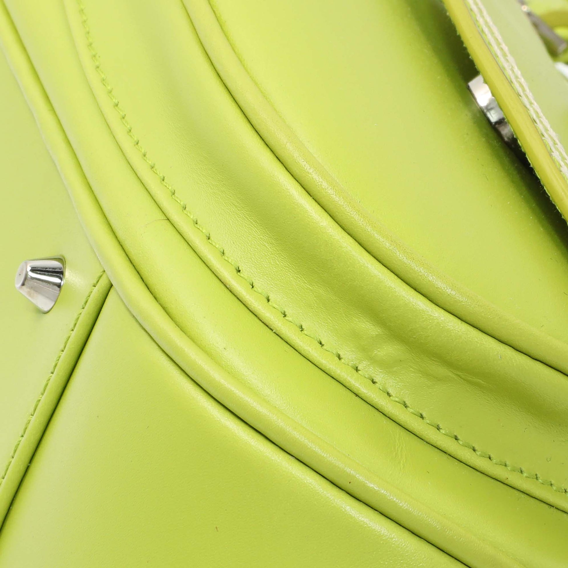 Exclusive Christian Dior Green Calfskin Medium Detective Satchel — Detail View